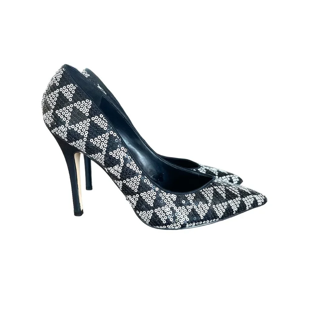 Truth or Dare by Madonna Black and White Sequin Pumps